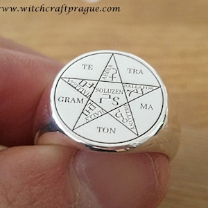 witchcraft pentagram of Solomon ring,Goetia amulet,protection talisman