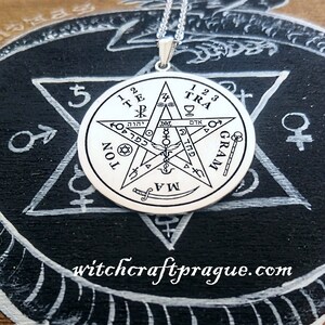 Alchemy Protection Tetragrammaton witchcraft amulet Goetia talisman lesser key 925 Silver