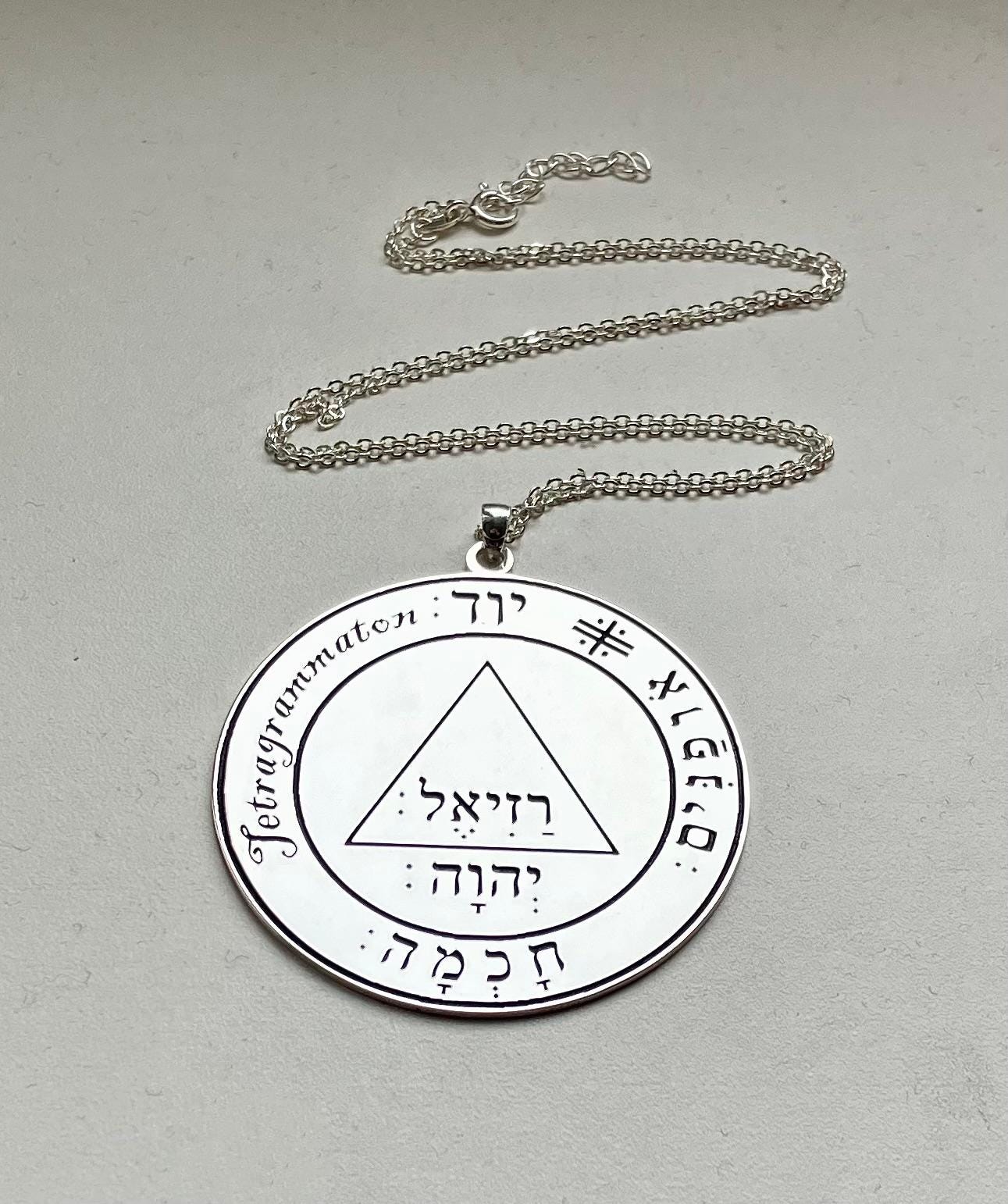 True Seal of Archangel Raziel Necklace, Angel Sigil, Witchcraft