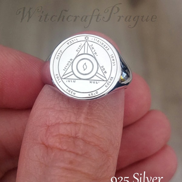 Witchcraft Fourth Pentacle of Saturn ring Goteia amulet lesser key