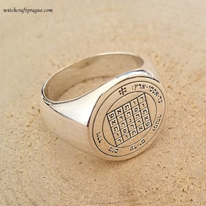 Witchcraft Second Pentacle of Saturn ring Goetia amulet Alchemy seal lesser key