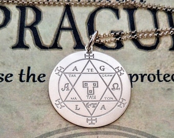 Hexagram of Solomon Goetia seal necklace witchcraft talisman