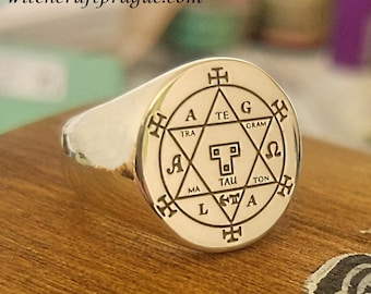 Hexagram of Solomon, goetia ring, witchcraft amulet, seal of Solomon