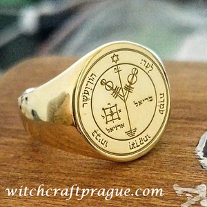 Fourth Pentacle of Jupiter ring, seal of Solomon, witchcraft amulet, Kabbalah talisman, Wicca spiritual jewelry
