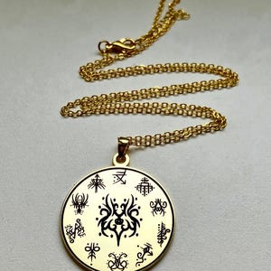 Collana con sigillo magico personalizzato per stregoneria, amuleto Wicca, talismano