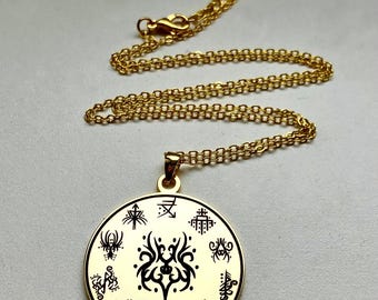 Hekserij aangepaste magische sigil ketting amulet Wicca talisman