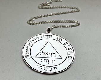 True seal of archangel Raziel necklace, Angel sigil, witchcraft amulet, Occult jewely