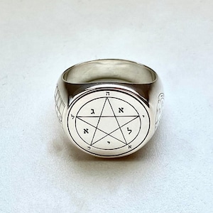 Häxkonst Första Merkurius Pentacle ring Goetia amulett mindre nyckel talisman