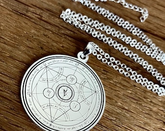 Collar de protección de alquimia, amuleto de brujería, talismán Wicca, sigilo