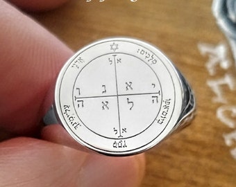 Anillo del Sello de Salomón, cuarto pentáculo de Marte, amuleto de Goetia, talismán de brujería