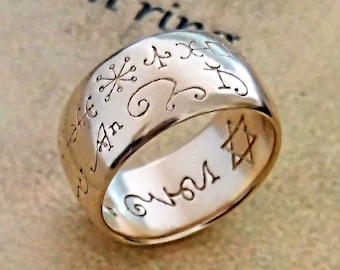 Anillo mágico de la corona de Salomón de Alquimia en oro de 18 quilates, amuleto de Goetia