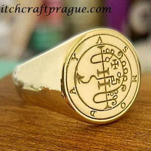 Witchcraft Goetia Asmodai sigil ring amulet Wicca talisman lesser key