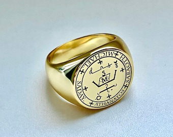 Witchcraft Archangel Michael sigil ring Alchemy amulet Wicca seal