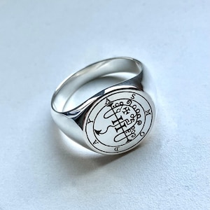 Anillo con el sigilo de la Goetia Asmodai, amuleto Wicca, talismán, llave menor