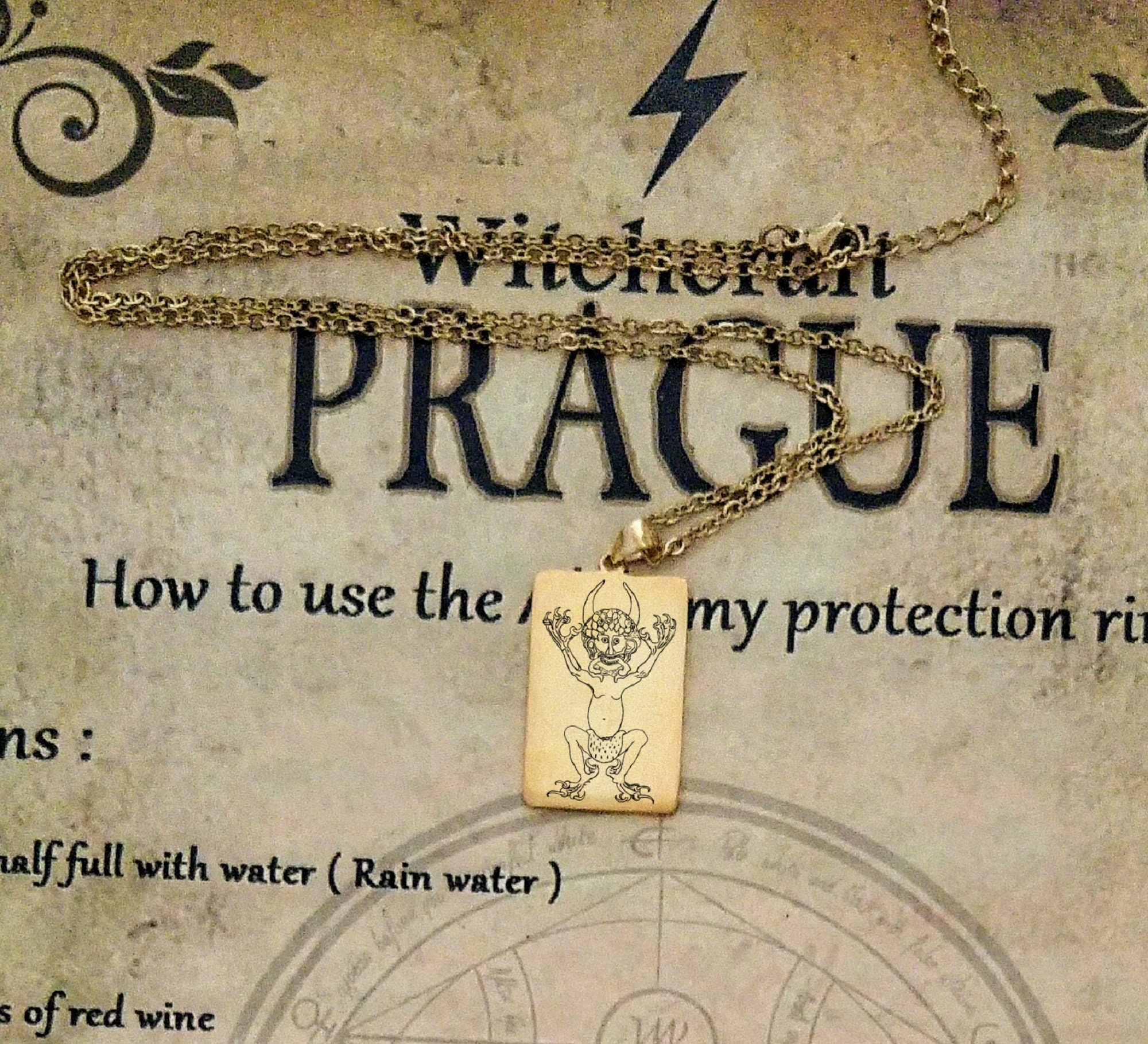 Gothic Necklace Seal Sigil Talisman Amulet Pendant Woman Man 