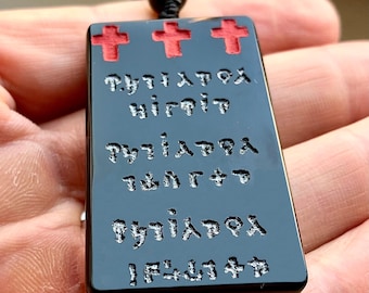 Christian protection necklace amulet, Abbé Julio Pentacle, Esoteric Talisman