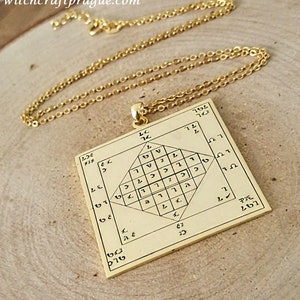 Enochian lamen necklace, witchcraft protection amulet, angelic talisman, John Dee