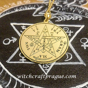 Alchemy Protection Tetragrammaton witchcraft amulet Goetia talisman lesser key Silver&18k Gold