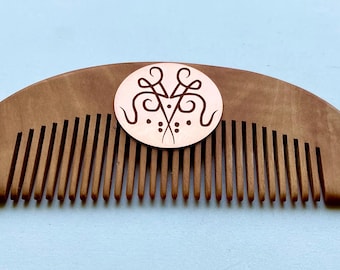 Venus sigil hair comb, Witchcraft beauty talisman, Occult copper amulet