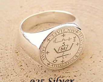 Witchcraft Archangel Michael sigil ring Alchemy amulet Wicca seal