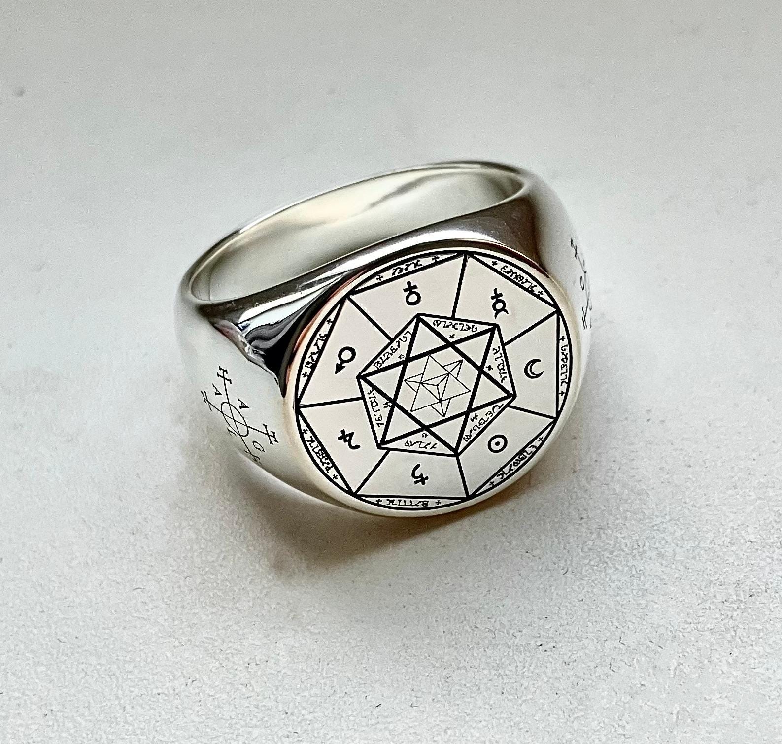 Witchcraft Archangels Seal Ring Goetia Amulet Wicca Talisman Lesser Key ...