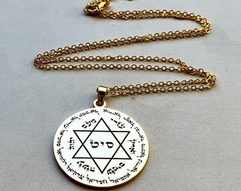 72 Names of God Necklace, Archangel Protective Amulet, Hebrew Kabbalah Talisman