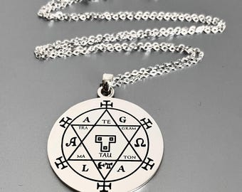 Hexagrama de Salomón, collar de Goetia, talismán de alquimia