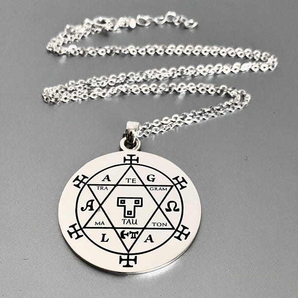 Hexagrama de Salomón, collar de Goetia, talismán de alquimia