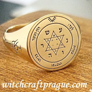 Alchemy Second Pentacle of Jupiter ring lesser key witchcraft amulet Wicca