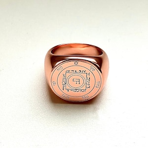 Fifth Pentacle of Venus copper ring, love Talisman, key of Solomon amulet