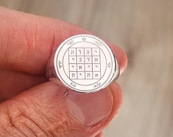 Anillo del Primer Pentáculo de Saturno de Brujería, amuleto de Goetia, sello de alquimia