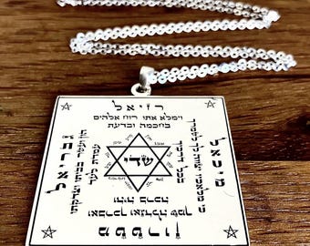Spersonalizowany wisiorek z talizmanem czarodziejskim, spersonalizowany amulet pieniężny, naszyjnik z pieczęcią anioła, biżuteria okultystyczna duchowa