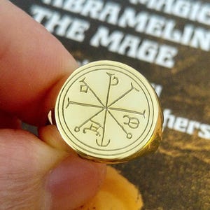 Witchcraft ring for controll and respecte, Occult talisman jewelry, Protection amulet