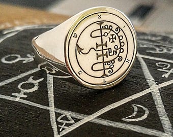 Anillo de sello Asmodai: Talismán de sello demoníaco, joyería oculta