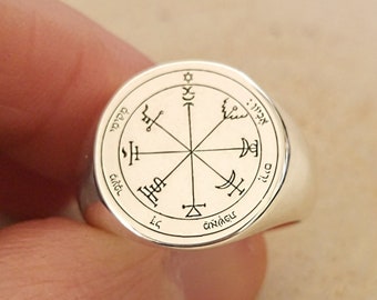 Seventh Pentacle of Jupiter ring,seal of Solomon,money amulet,lesser key talisman
