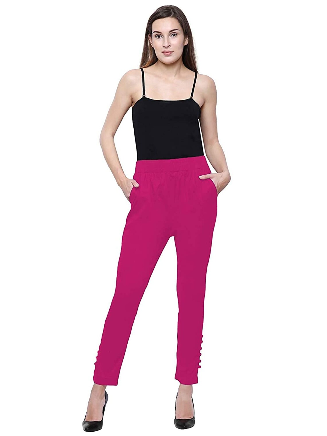 Women's Cotton Slub Potli Button Pant Stretchable Slim Fit - Etsy UK