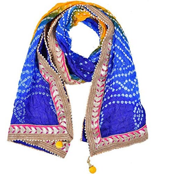 Jaipuri Rajasthani Women Silk Bandhani Bandhej Single-Colored Heavy Dupatta