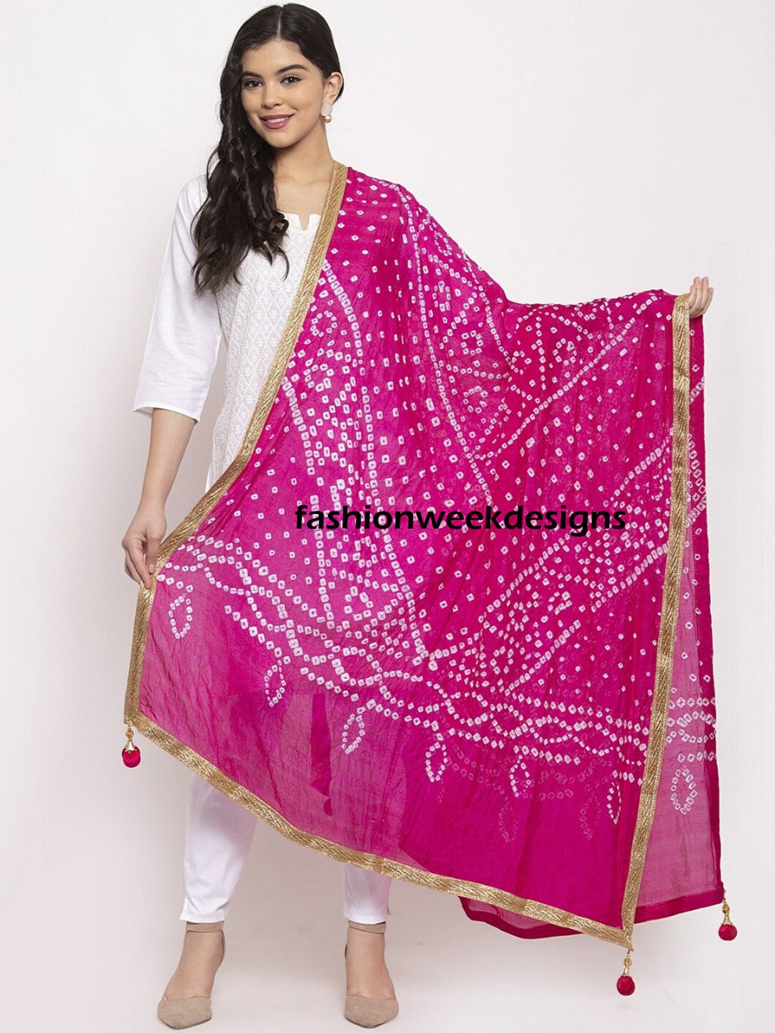 Jaipuri Rajasthani Women Silk Bandhani Bandhej suit lehengha Etsy