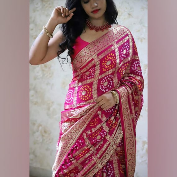 party wear bandhej saree