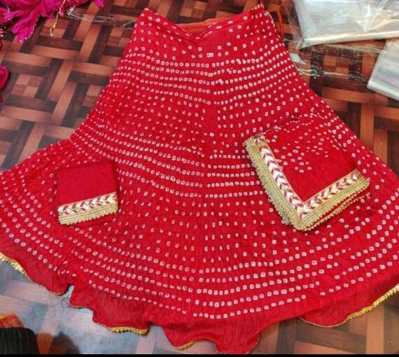 bridal lehenga in gota patti work