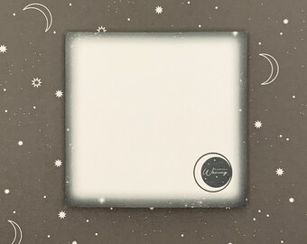 Menguante - Bloc de notas adhesivas (notas adhesivas, material de oficina, accesorios, luna, escritura, notas, atrevido)