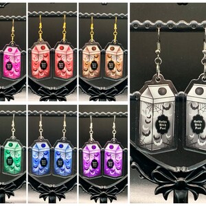 Gothic BishFuel - Ohrringe (Schmuck, Milchflasche, Milchtüte, Goth, Goth Vibes, Goth ästhetik, Accessoires, Baumeln, Bunt)