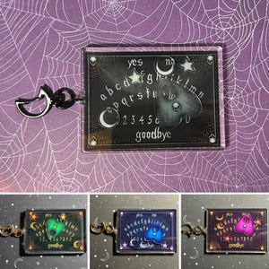 Ouija Board Shaker Charm Keychain (Planchette, Skulls, Spiderwebs, Witchy, Witchy Vibes, Accessories, Keys, Goth Vibes, Spooky Aesthetic)