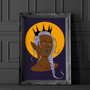 Adria Lajla - Cardstock Print (POC, WOC, Queen, Crown, Original Art, Wall Art)