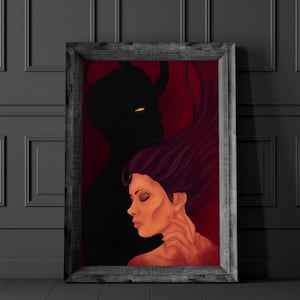 Besotted with Baphomet - Cardstock Print (Demon, Devil, MonsterLover, Original Art, Wall Art)
