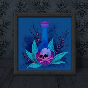 Nightshade Potion Cardstock Print: Witchy Skull Art (6x6 inch)