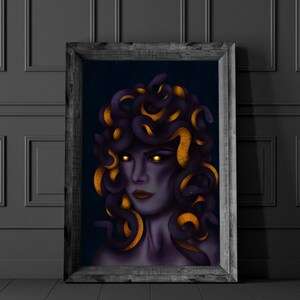 Medusa Art Print: Dark Fantasy, Mythical Gorgon (Cardstock)