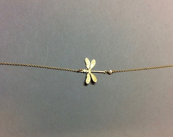 Dragonfly bracelet gold plated