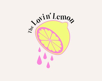 Anpassad logotyp för rosa lemonad: Varumärkesbyggande för café och juicebutik