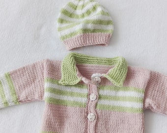 Baby set, Babyjacke, Babyset, baby hats, Gr. 52 -56, knitted baby clothes